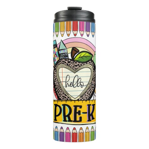 Hello Pre_K Teacher Appreciation Thermal Tumbler