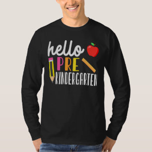 Hello Pre K Team Kinder Back To School Teacher Kid T-Shirt
