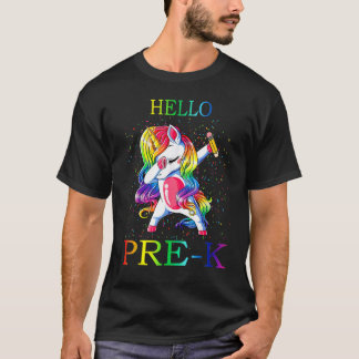 Hello Pre K Unicorn First Day Of School T-Shirt