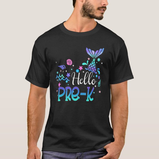 Hello Pre Kinder Prek Mermaid Girls Mermazing Back T-Shirt (Front)