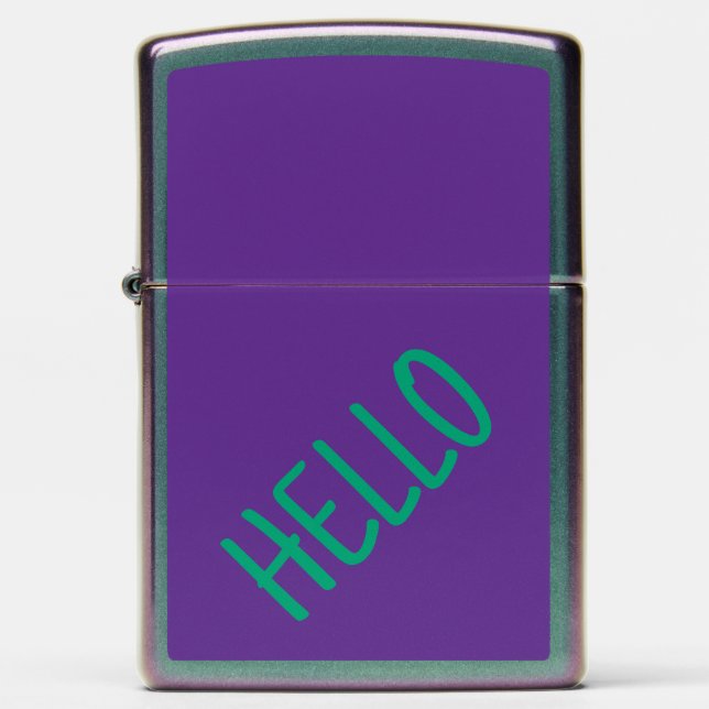 HELLO – Premium Minimal Wordmark Zippo Lighter (Front)