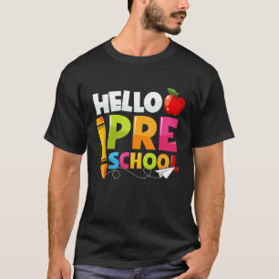Hello Preschool Back To School Boy Girl Kid Teach T-Shirt