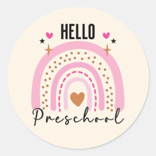 Hello Preschool   Back to School Preschool Classic Round Sticker