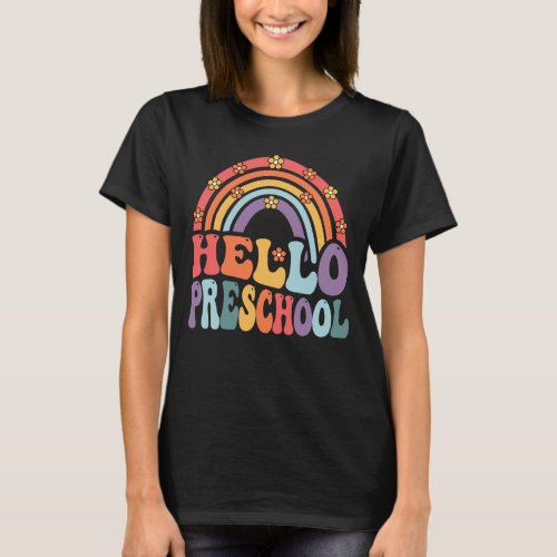 Hello Preschool Boho Rainbow Back To School T_Shirt