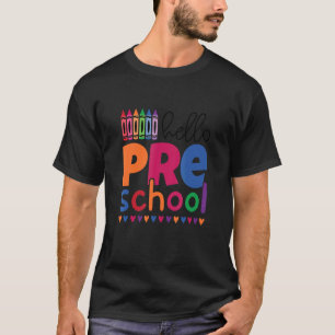 Hello Preschool Crayons Welcome Back To School Pre T-Shirt