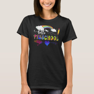 Hello Preschool Heart Teacher Student Back To Sch T-Shirt