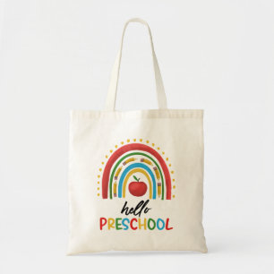Hello Preschool Pre School Rainbow Back To School Tote Bag