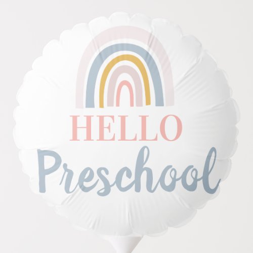 Hello Preschool Rainbow sign balloon