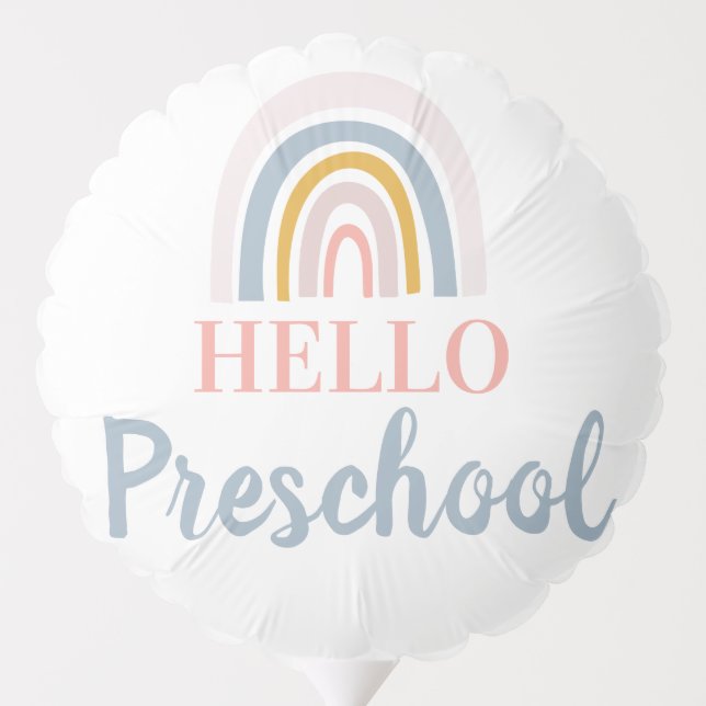 Hello Preschool Rainbow sign balloon (Back)