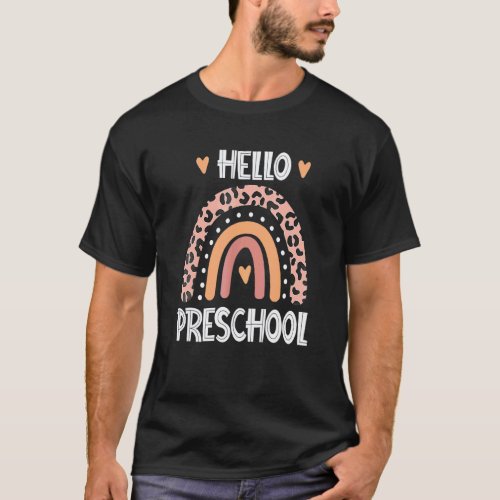 Hello Preschool Retro Rainbow For Teachers Girls T-Shirt
