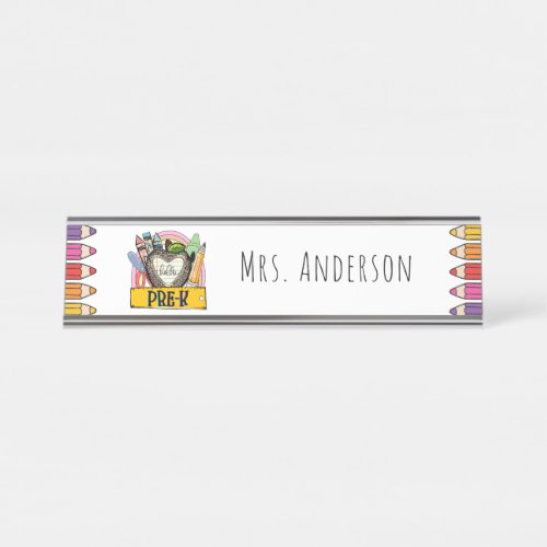 Hello Preschool Teacher Gift Desk Name Plate