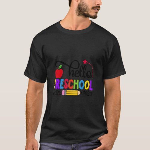 Hello Preschool Teacher Kids Team Pre K Back To Sc T_Shirt