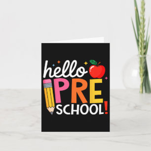 Hello Preschool Teacher Team Pre K Back To School Card