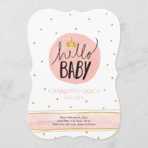 Hello Princess Birth Announcement