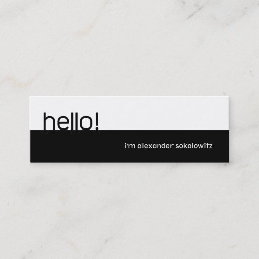 Customizable Hello! Profile Business Card