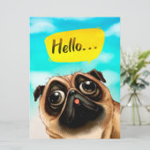 Hello Pug Gift Idea, Pug Owner, Dog Lover Gift (Standing Front)
