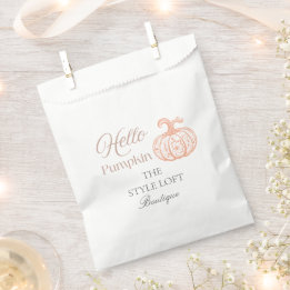 Hello Pumpkin Autumn Branding for Boutique Shop Favor Bag