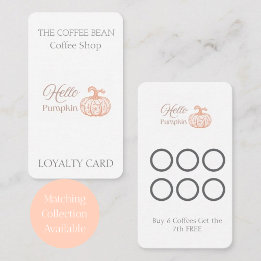 Hello Pumpkin Autumn Branding for Boutique Shop Loyalty Card