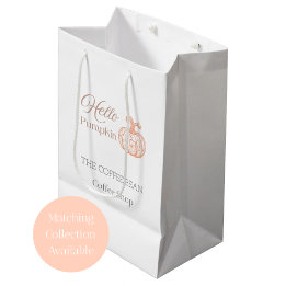 Hello Pumpkin Autumn Branding for Boutique Shop Medium Gift Bag