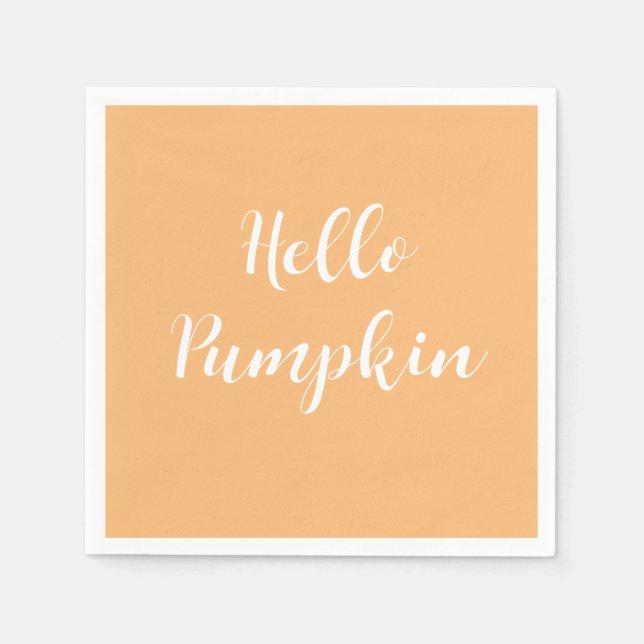 Hello Pumpkin Autumn Coffee  Napkins (Front)