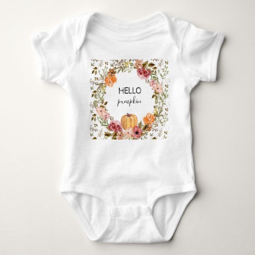 Hello Pumpkin Baby Bodysuit Fall Baby Shower