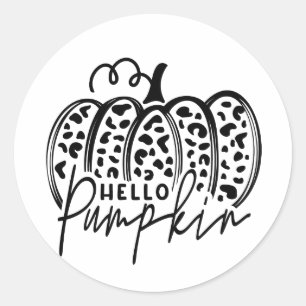 Hello Pumpkin Cheetah Print Stickers