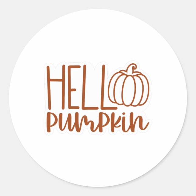 Hello Pumpkin Classic Round Sticker (Front)