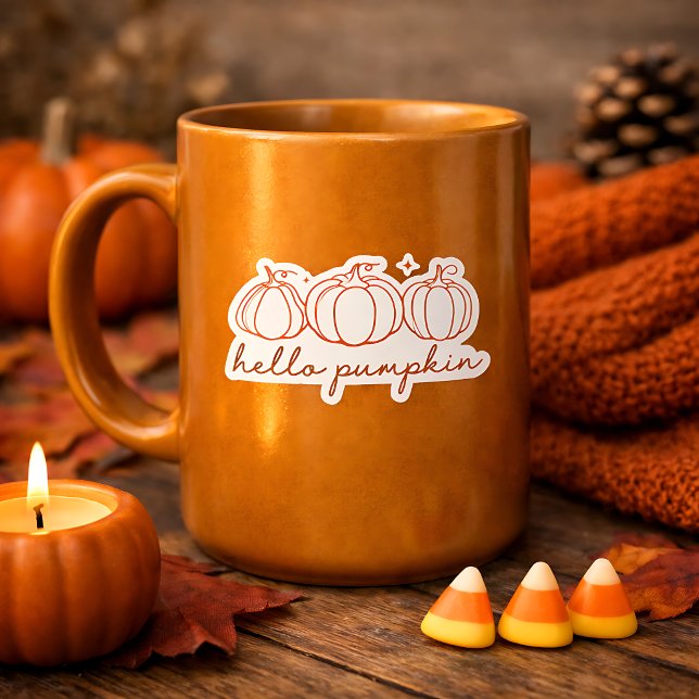 Hello Pumpkin Contour Custom-Cut  Sticker (Creator Uploaded)