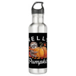 Hello Pumpkin - Cute Fall Sloth Autumn Leaves Foli Stainless Steel Water Bottle