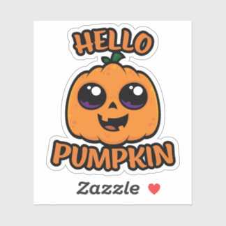Hello Pumpkin Cute Halloween Jack-O-Lantern Sticker