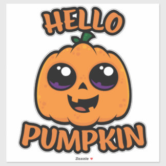 Hello Pumpkin Cute Halloween Jack-O-Lantern Sticker