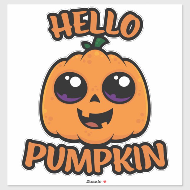 Hello Pumpkin Cute Halloween Jack-O-Lantern Sticker (Sheet)