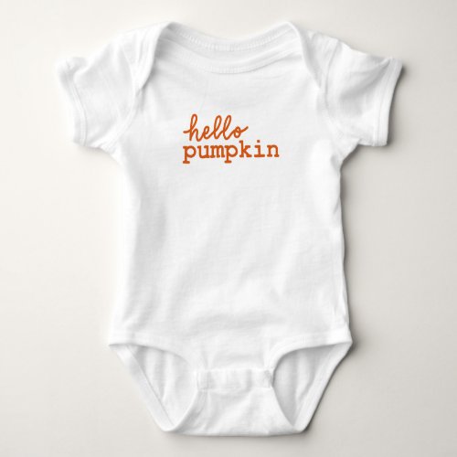 hello pumpkin cute lettering baby bodysuit