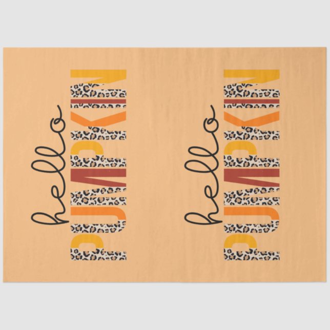 Hello Pumpkin Fall Autumn Customize Color Tissue Paper (Front)