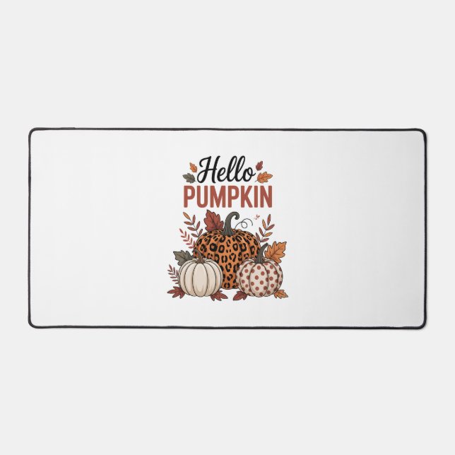 Hello Pumpkin Fall Autumn Desk Mat (Front)