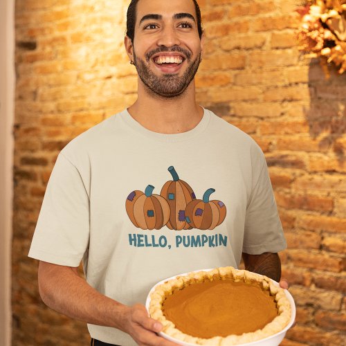 Hello Pumpkin Fall Autumn Graphic T_Shirt