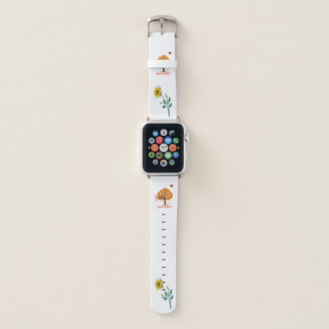 “Hello Pumpkin Fall – Cozy Autumn Far Apple Watch Band (Front)