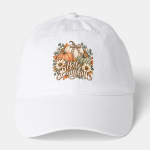 Hello Pumpkin Fall Floral Coquette Bow Pumpkin Hat