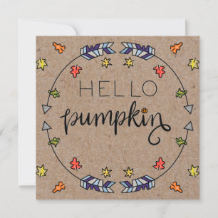 Hello Pumpkin fall greeting card