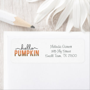 Hello Pumpkin Fall Orange Thanksgiving Label