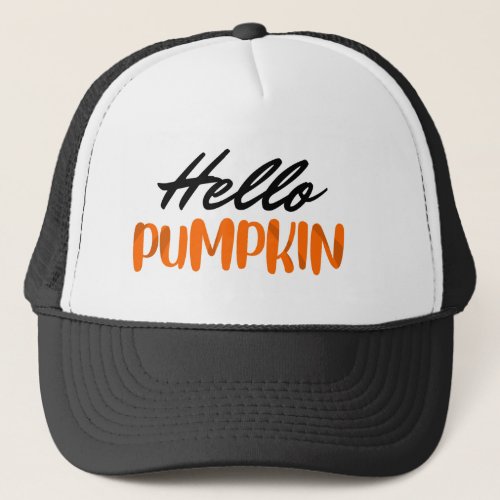 Hello Pumpkin Fall Season Autumn Trucker Hat