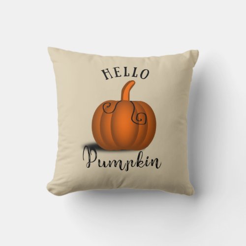 hello pumpkin funny halloween throw pillow