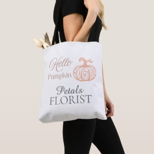Hello Pumpkin Halloween Florist Customer Shopping Tote Bag