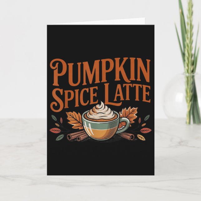 Hello Pumpkin Latte Sce Coffee Love Fall Season  Card (Front)