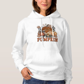 Hello Pumpkin Leopard Print Fall Design – Cute Aut Hoodie