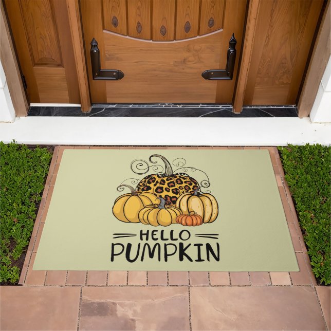 Hello Pumpkin Lover Fall Season Autumn Thanksgivin Doormat (Outdoor)