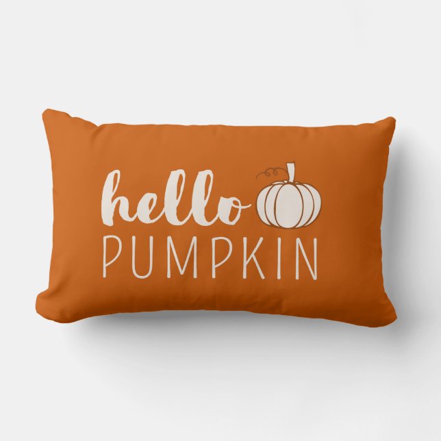 Hello Pumpkin Lumbar Pillow (Front)