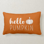 Hello Pumpkin Lumbar Pillow<br><div class="desc">Hello pumpkin modern fall design</div>