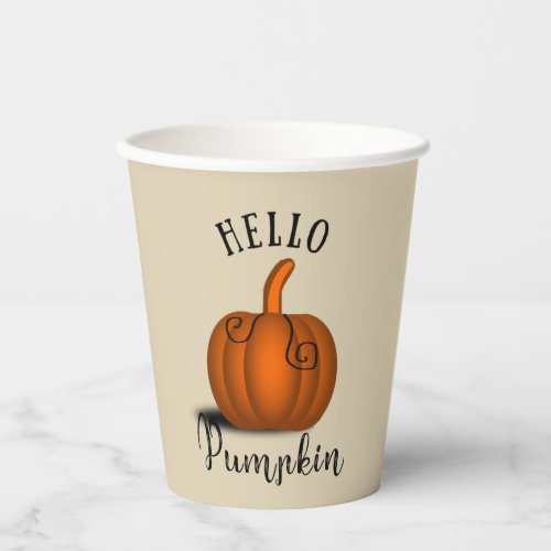 hello pumpkin paper cups