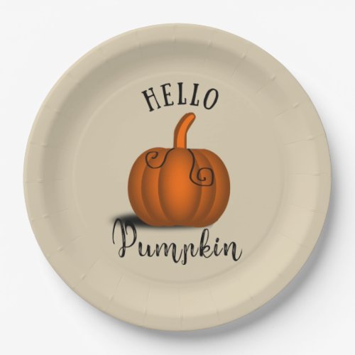 hello pumpkin paper plates